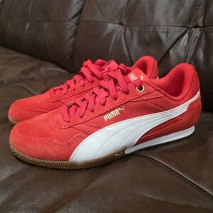 Puma Kids Red and White Sneakers